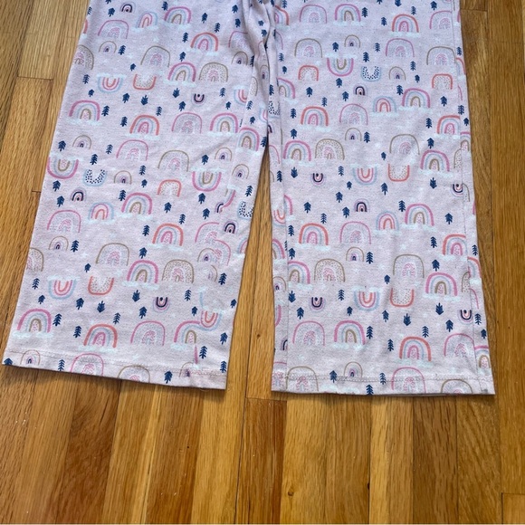 4/$25 Eddie Bauer Pajama Set Girls Medium 10/12 Pink Rainbow Long Sleeve Pants - Picture 14 of 15